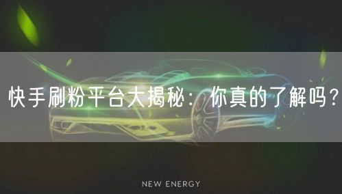 快手刷粉平台大揭秘：你真的了解吗？