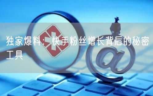 独家爆料：快手粉丝增长背后的秘密工具