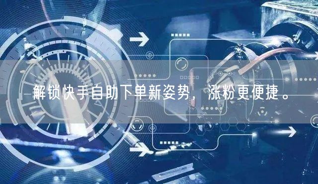 解锁快手自助下单新姿势，涨粉更便捷。