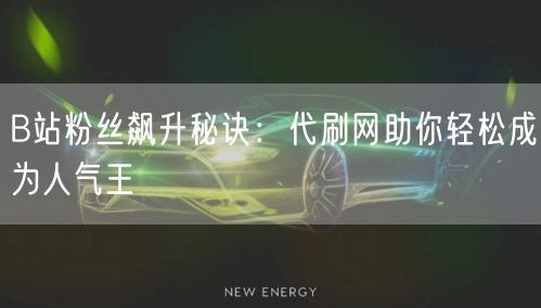 B站粉丝飙升秘诀：代刷网助你轻松成为人气王