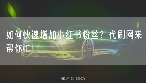 如何快速增加小红书粉丝？代刷网来帮你忙！