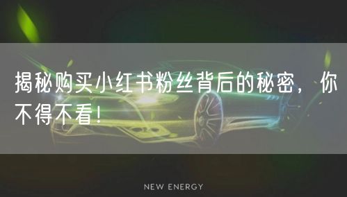 揭秘购买小红书粉丝背后的秘密，你不得不看！