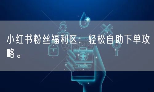 小红书粉丝福利区：轻松自助下单攻略。