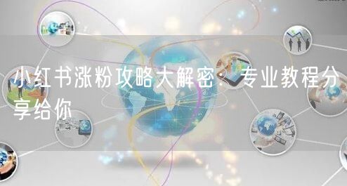 小红书涨粉攻略大解密：专业教程分享给你