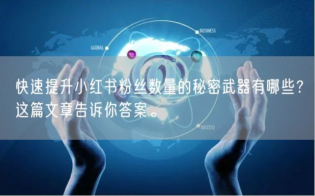 快速提升小红书粉丝数量的秘密武器有哪些？这篇文章告诉你答案。