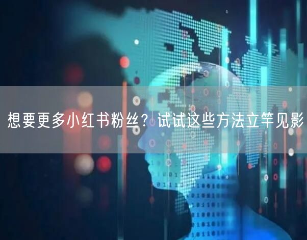 想要更多小红书粉丝？试试这些方法立竿见影