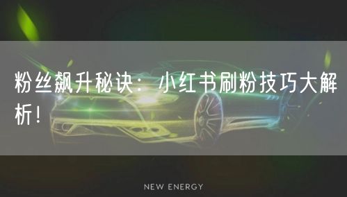 粉丝飙升秘诀：小红书刷粉技巧大解析！