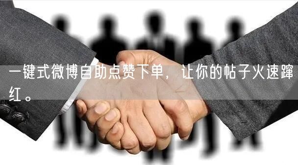 一键式微博自助点赞下单，让你的帖子火速蹿红。