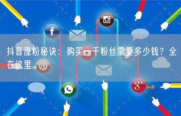 抖音涨粉秘诀：购买一千粉丝需要多少钱？全在这里。