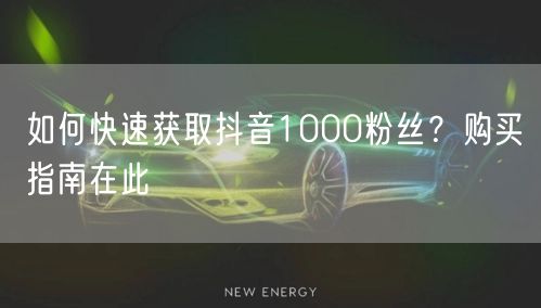 如何快速获取抖音1000粉丝？购买指南在此