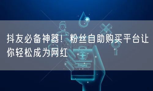 抖友必备神器！粉丝自助购买平台让你轻松成为网红