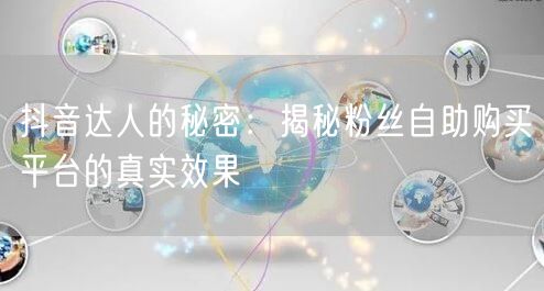 抖音达人的秘密：揭秘粉丝自助购买平台的真实效果