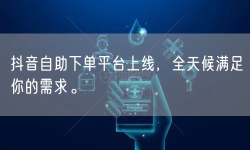 抖音自助下单平台上线，全天候满足你的需求。