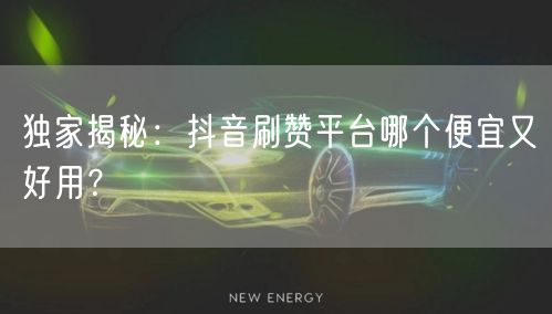 独家揭秘：抖音刷赞平台哪个便宜又好用？