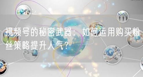 视频号的秘密武器：如何运用购买粉丝策略提升人气？
