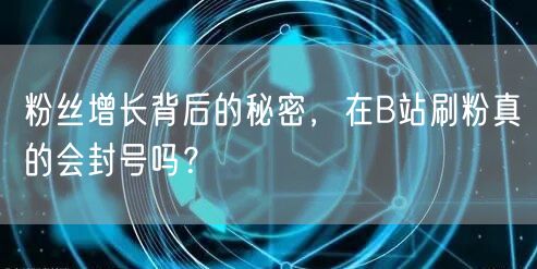 粉丝增长背后的秘密，在B站刷粉真的会封号吗？