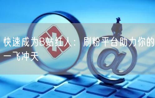 快速成为B站红人：刷粉平台助力你的一飞冲天