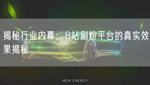 揭秘行业内幕：B站刷粉平台的真实效果揭秘