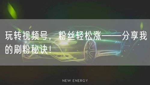 玩转视频号，粉丝轻松涨——分享我的刷粉秘诀！