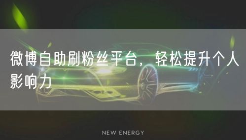 微博自助刷粉丝平台，轻松提升个人影响力