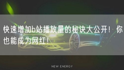 快速增加b站播放量的秘诀大公开！你也能成为网红！