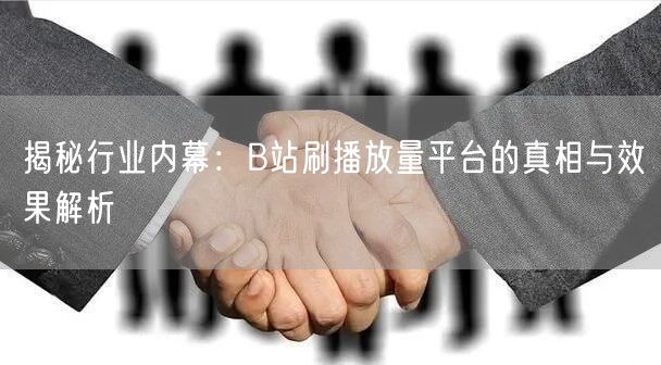 揭秘行业内幕：B站刷播放量平台的真相与效果解析