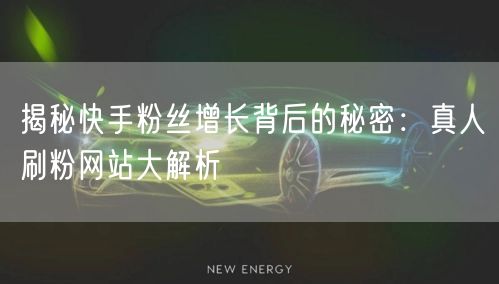 揭秘快手粉丝增长背后的秘密：真人刷粉网站大解析