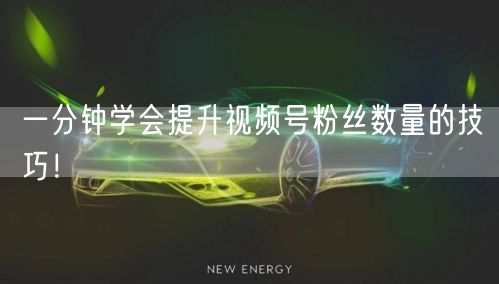 一分钟学会提升视频号粉丝数量的技巧！