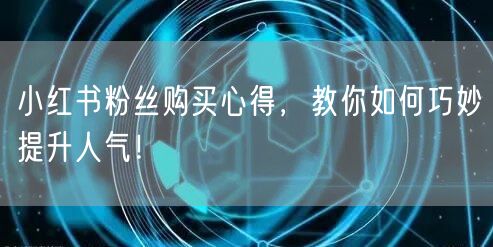 小红书粉丝购买心得，教你如何巧妙提升人气！