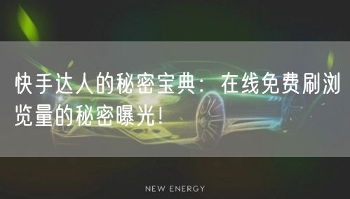 快手达人的秘密宝典：在线免费刷浏览量的秘密曝光！