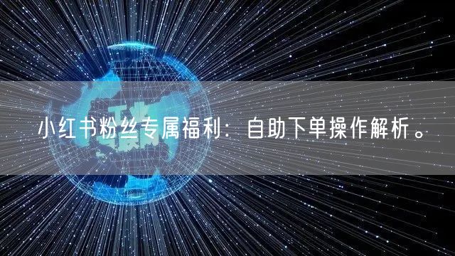 小红书粉丝专属福利:自助下单操作解析。