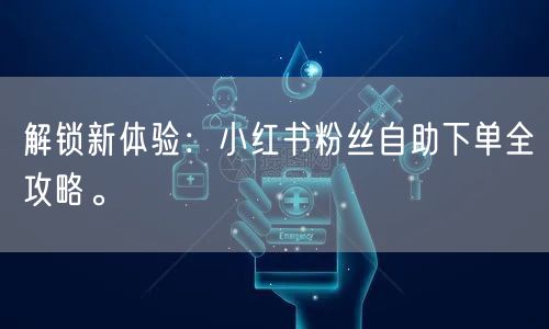 解锁新体验：小红书粉丝自助下单全攻略。