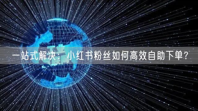 一站式解决：小红书粉丝如何高效自助下单？