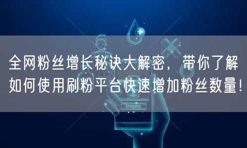 全网粉丝增长秘诀大解密，带你了解如何使用刷粉平台快速增加粉丝数量！