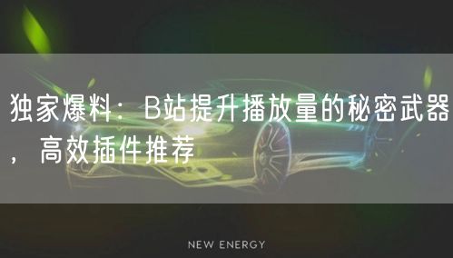 独家爆料：B站提升播放量的秘密武器，高效插件推荐