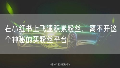 在小红书上飞速积累粉丝，离不开这个神秘的买粉丝平台！