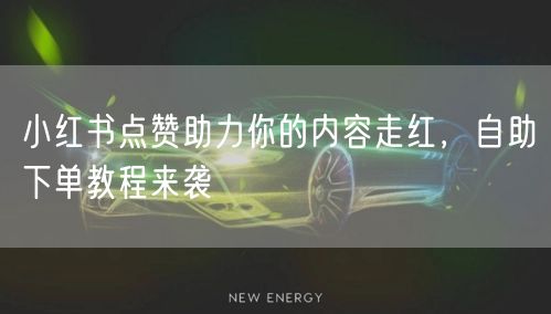 小红书点赞助力你的内容走红，自助下单教程来袭