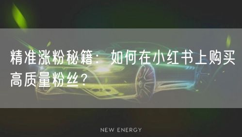精准涨粉秘籍：如何在小红书上购买高质量粉丝？