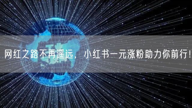 网红之路不再遥远，小红书一元涨粉助力你前行！