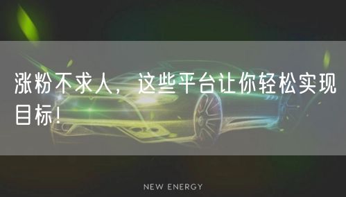 涨粉不求人，这些平台让你轻松实现目标！