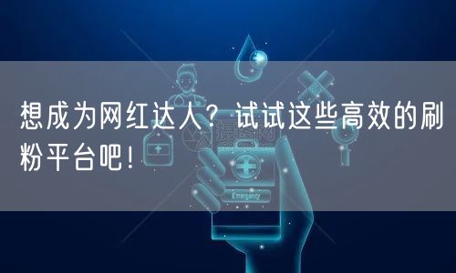 想成为网红达人？试试这些高效的刷粉平台吧！