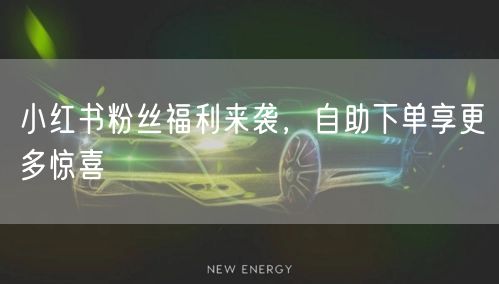 小红书粉丝福利来袭，自助下单享更多惊喜