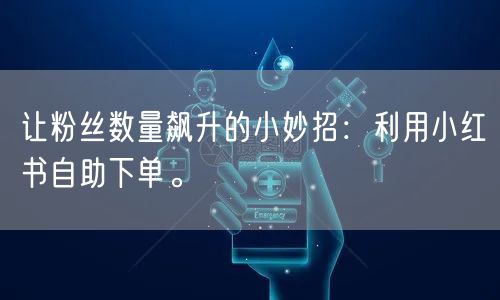 让粉丝数量飙升的小妙招：利用小红书自助下单。