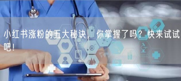 小红书涨粉的五大秘诀，你掌握了吗？快来试试吧！