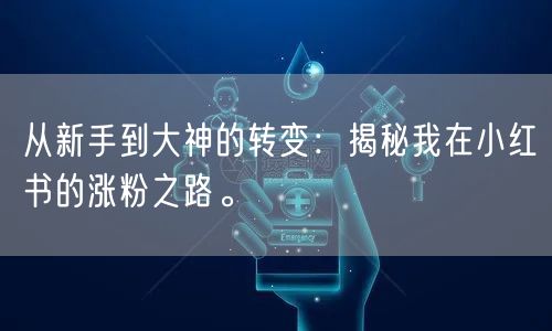 从新手到大神的转变：揭秘我在小红书的涨粉之路。