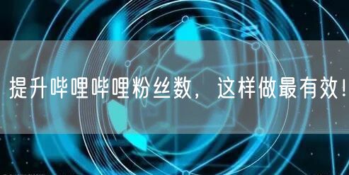 提升哔哩哔哩粉丝数，这样做最有效！