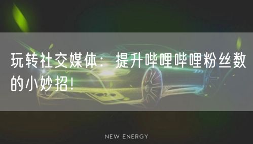 玩转社交媒体：提升哔哩哔哩粉丝数的小妙招！