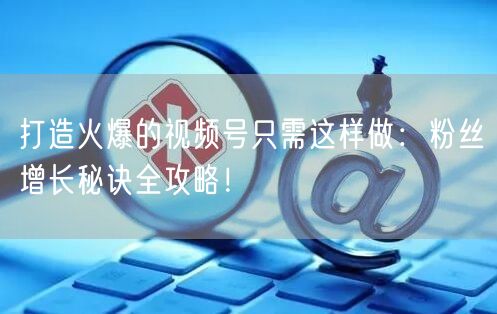 打造火爆的视频号只需这样做：粉丝增长秘诀全攻略！