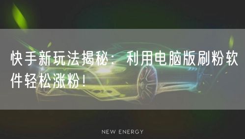 快手新玩法揭秘：利用电脑版刷粉软件轻松涨粉！