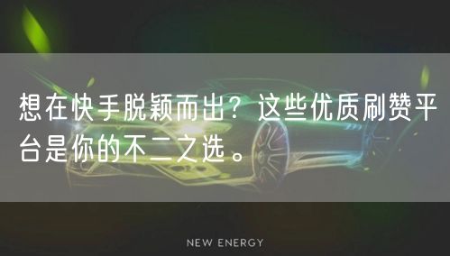 想在快手脱颖而出？这些优质刷赞平台是你的不二之选。